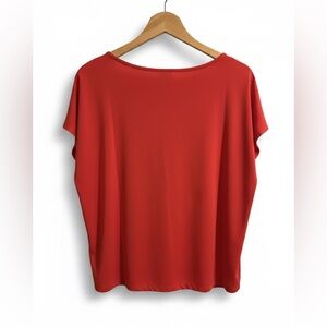 Ann Taylor Factory Scarlet Short Sleeve Red Blouse